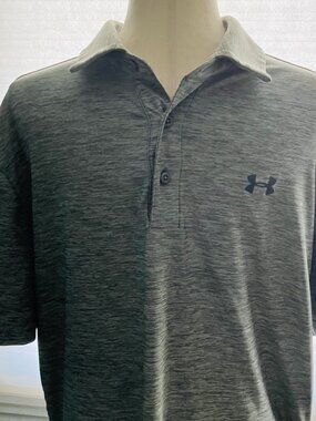 Men's Under Armour HeatGear Performance Golf Shirt in Light Gray Size L